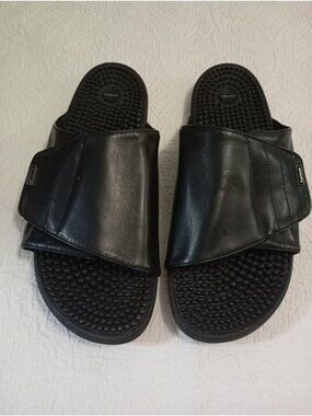 Kenkoh Massage Sandals Mens Size 14 Black Adjustable Comfort Shoes